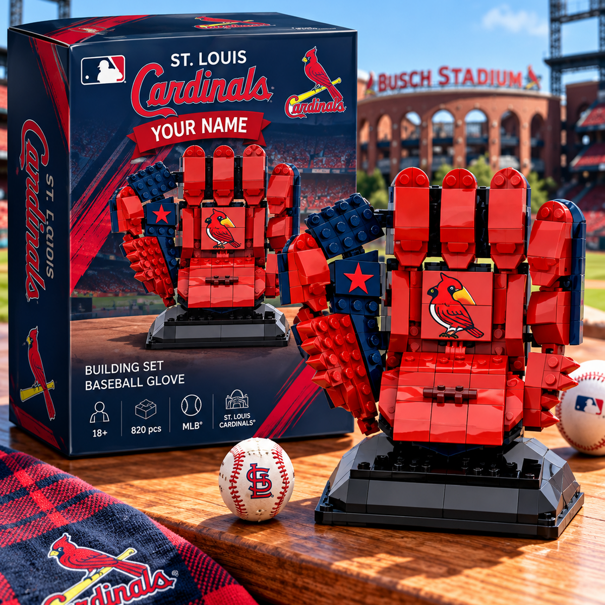 STL X MLB Teams Baseball Glove Building Block Set