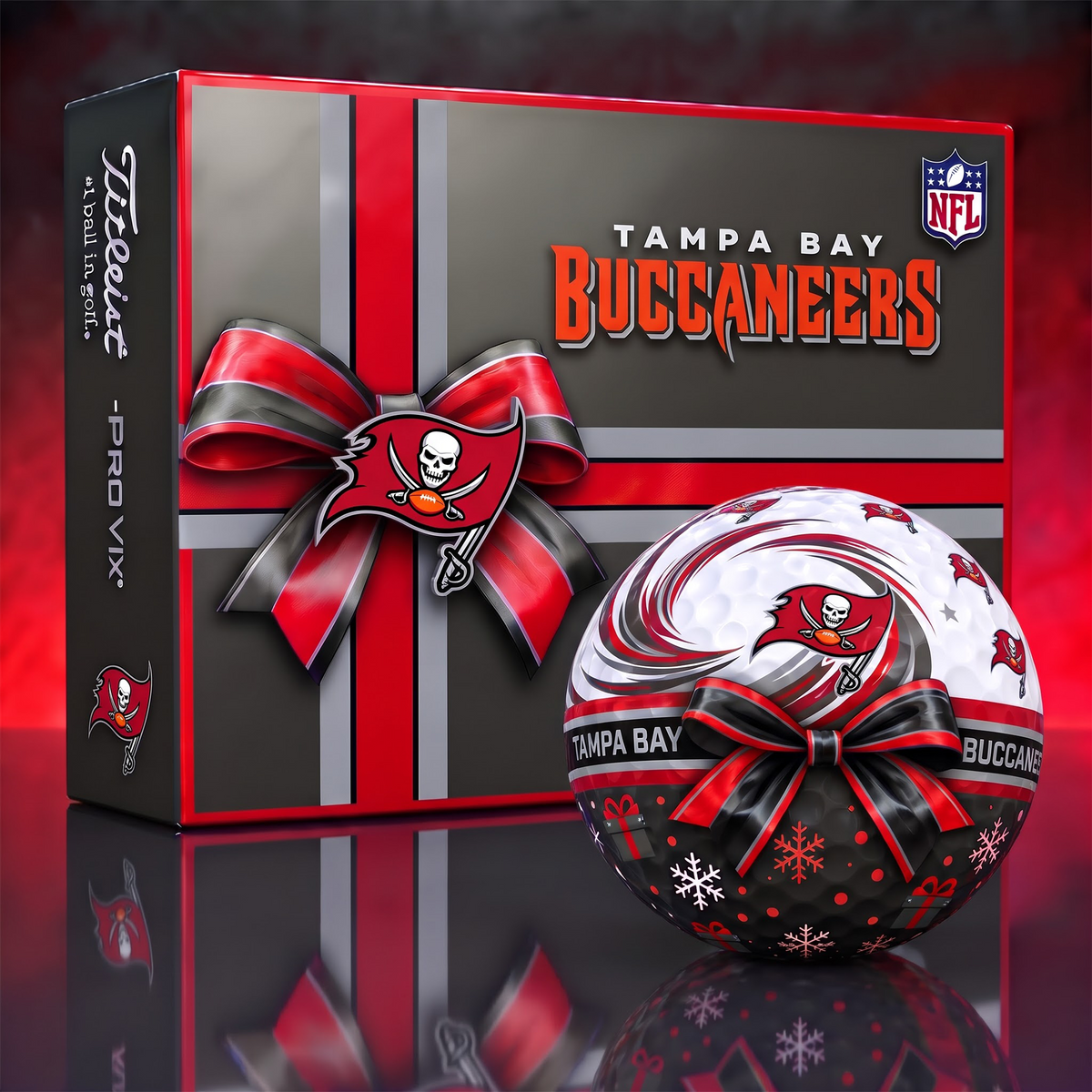 TBB x 1-of-1 Custom NFL Holiday Golf Balls Gift Set For Golfer