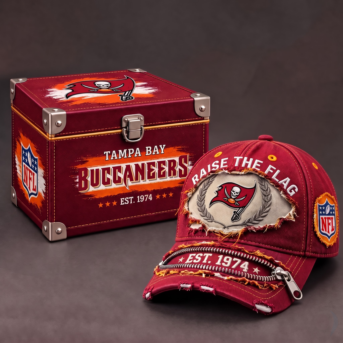 TBB x 1-of-1 NFL Distressed Zipper Cap With Gift Box
