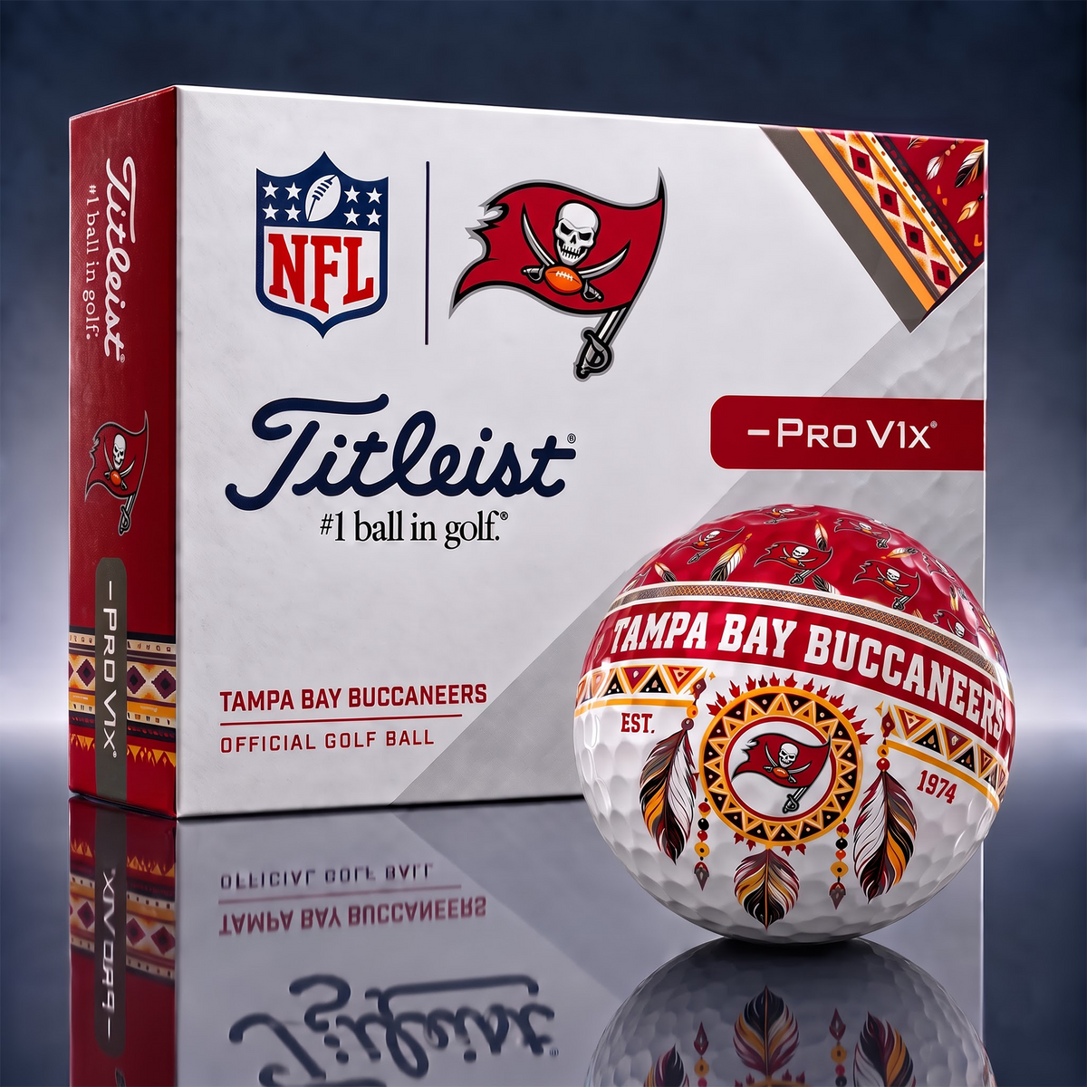 TBB x NFL 1-OF-1 IN-HOUSE CRAFTED TITLEIST PRO V1X NFL NATIVE HERITAGE GOLF BALLS