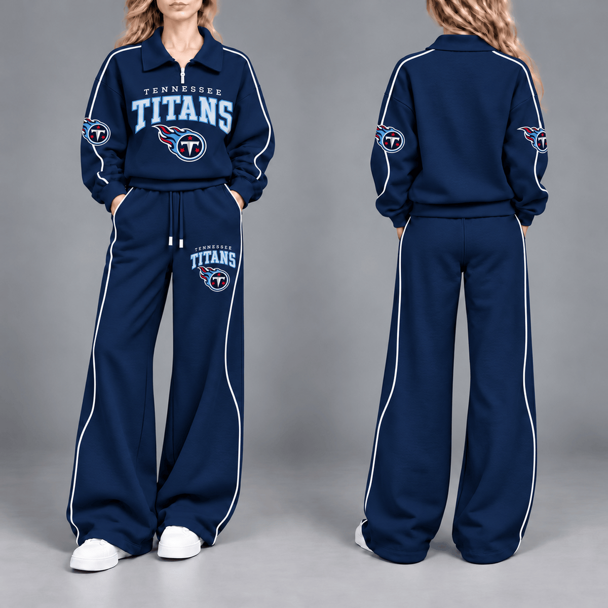 TEN Premium NFL Team Pride Contrast Piping Quarter-Zip + Pants