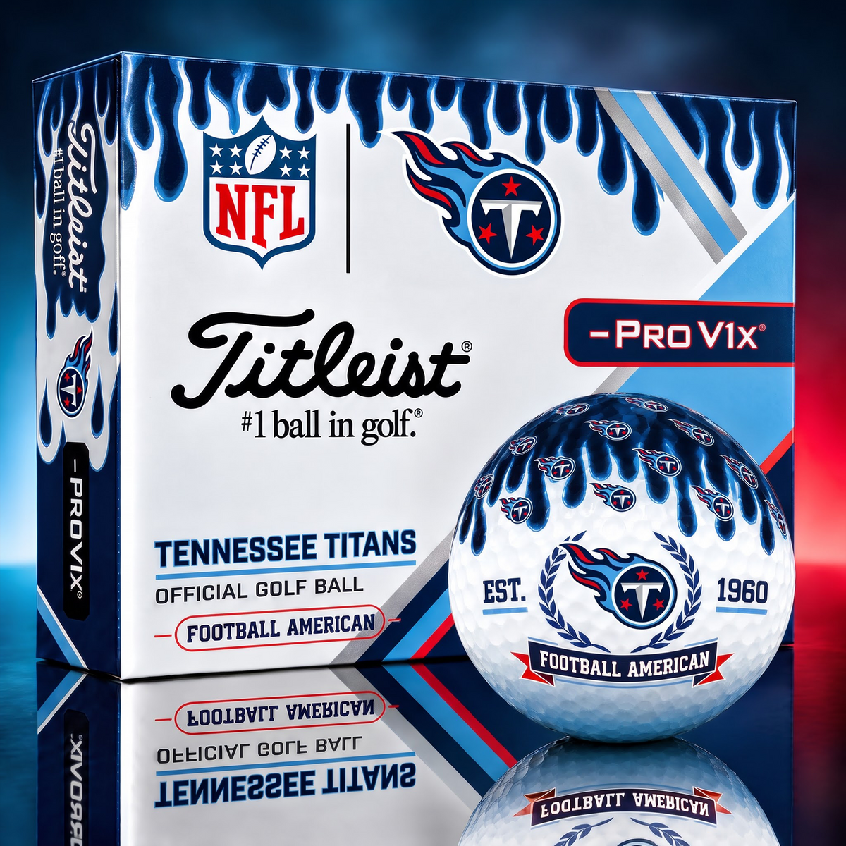 TEN X 1-of-1 Custom NFL Drip Style Golf Balls Gift For Golfer