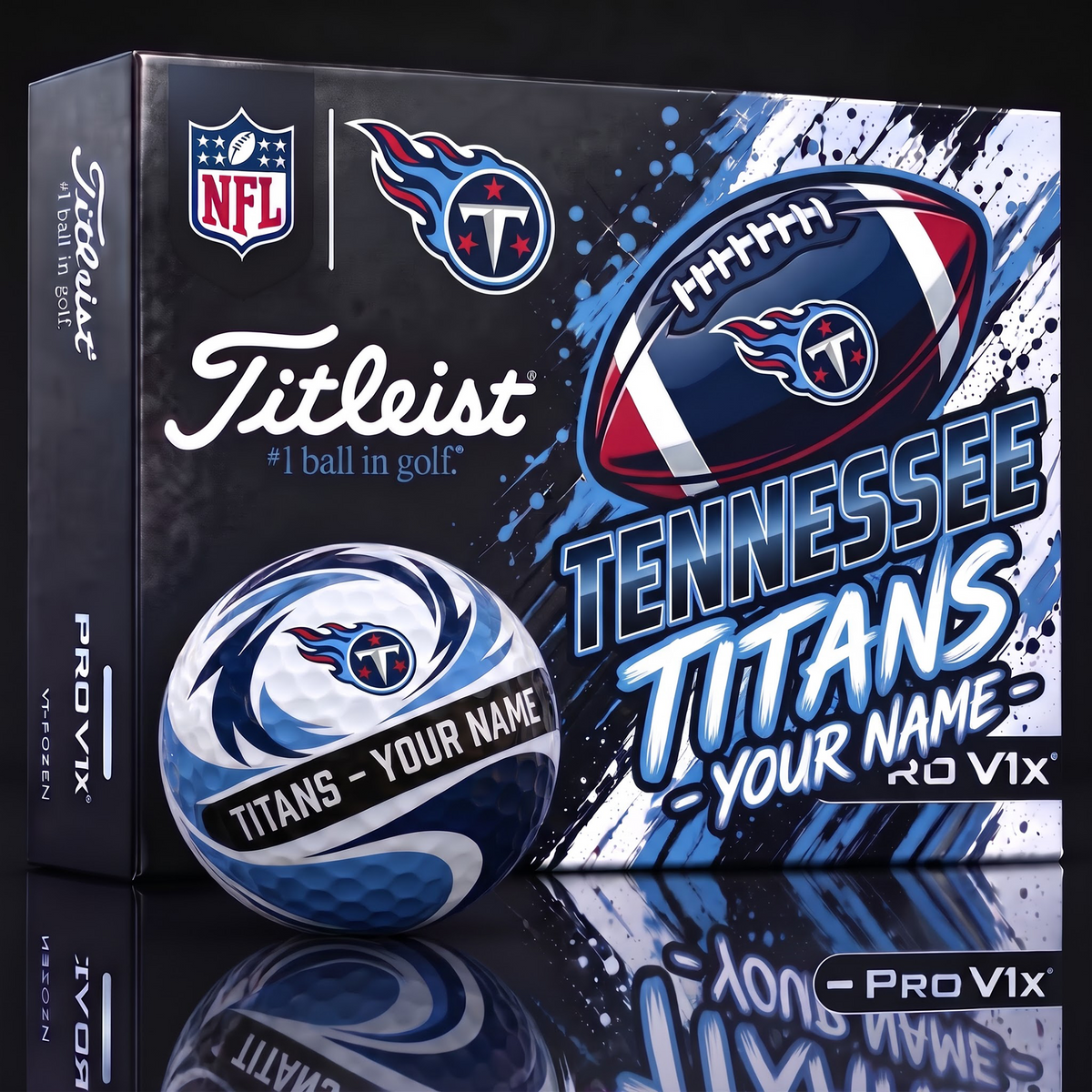 TEN X 1-of-1 Custom NFL Personalized Splatter Titleist Golf Balls Set