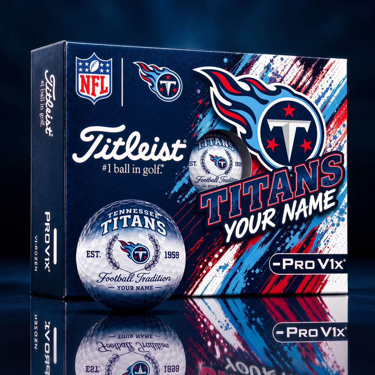 TEN X PERSONALIZED NFL MAKER-MADE TITLEIST PRO V1X GOLF BALLS