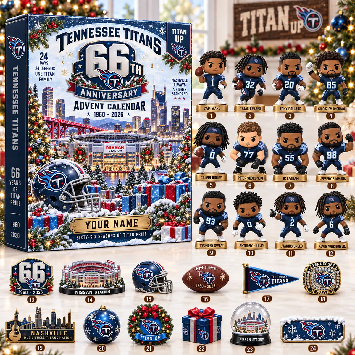 TEN x NFL Christmas 2026 Anniversary Advent Calendar Box Custom Any Name Gifts