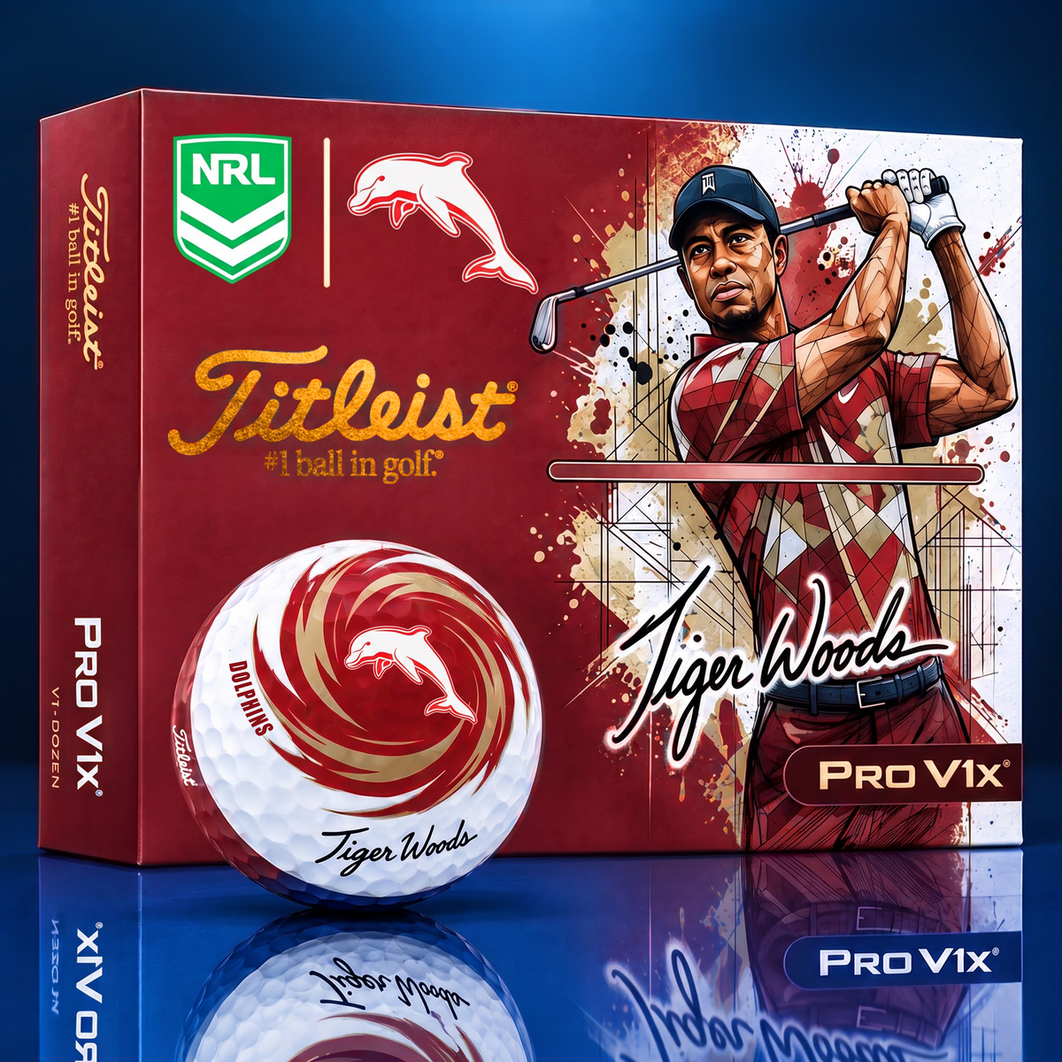 TITLEIST  x Signature NRL DOL BESPOKE 94th Anniversary Edition V3 Golf Balls – Tiger Woods Signature Edition