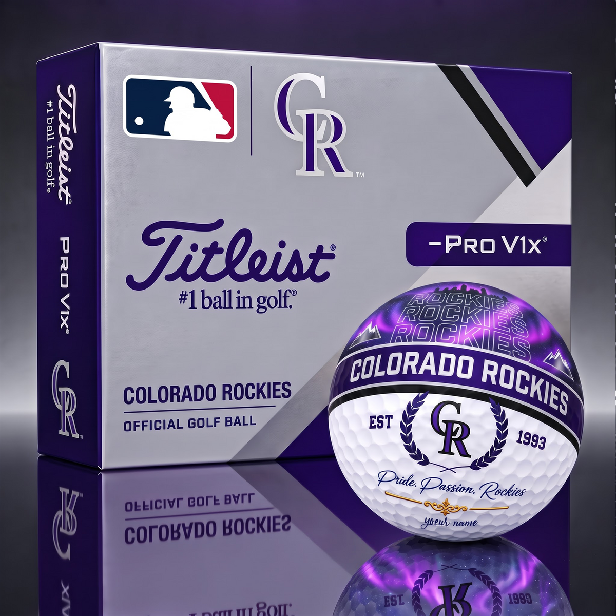 TITLIEST X SIGNATURE MLB COL EXCLUSIVE BESPOKE NAME GALAXY  GOLF BALL V3  LIMITED EDITION