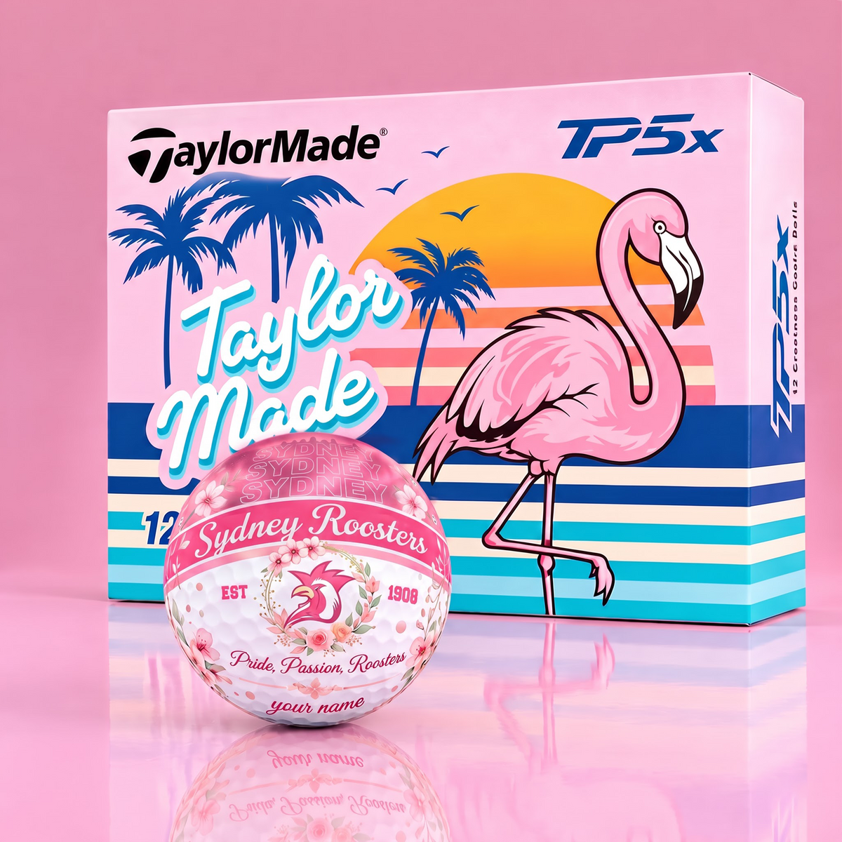 TP5X TAYLOR X PREMIUM NRL SR PERSONALIZED 3D FLORAL NEON GOLF BALL FOR WOMEN TOURNAMENT LIMITED EDITION