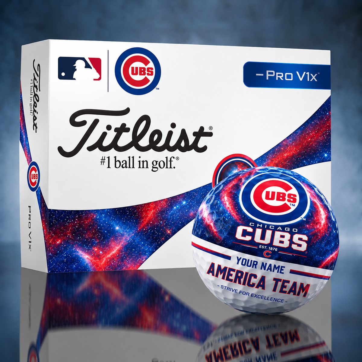 Titleist CHI x Premium MLB PERSONALIZED GOLF BALL LIMITED EDITION V7