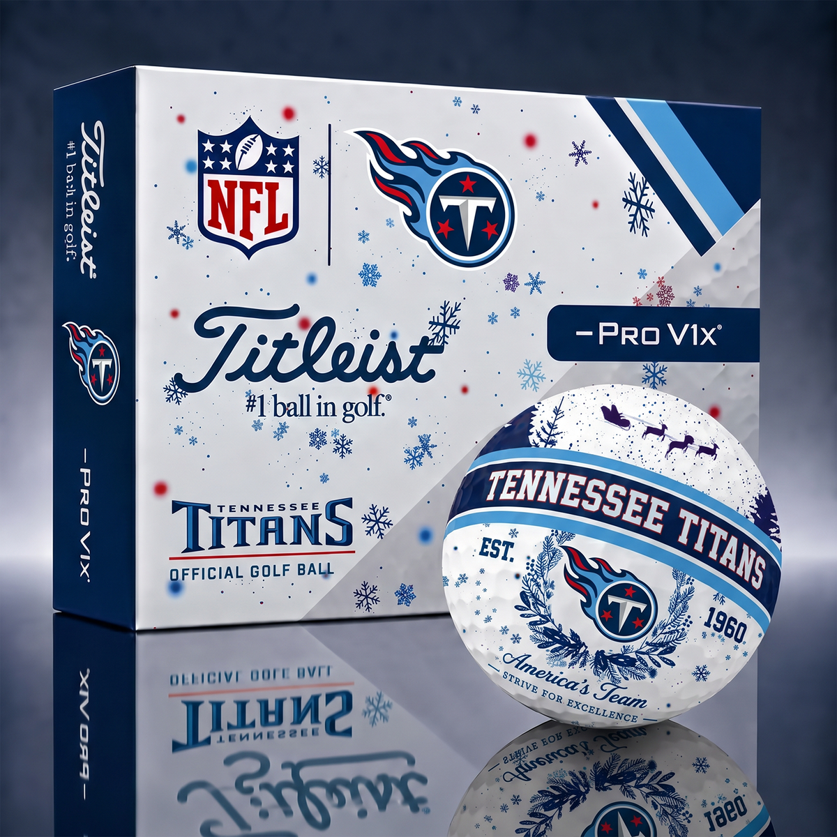 Titleist Premium NFL x TEN PERSONALIZED GOLF BALL CHRISTMAS V1