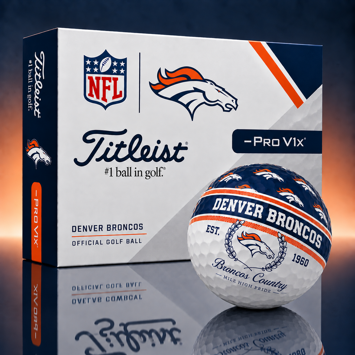 Titleist X Premium NFL DEN PERSONALIZED GOLF BALL LIMITED EDITION  V5