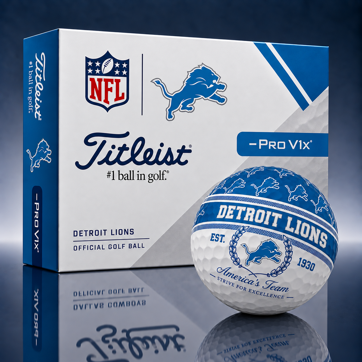 Titleist X Premium NFL DET PERSONALIZED GOLF BALL LIMITED EDITION  V5