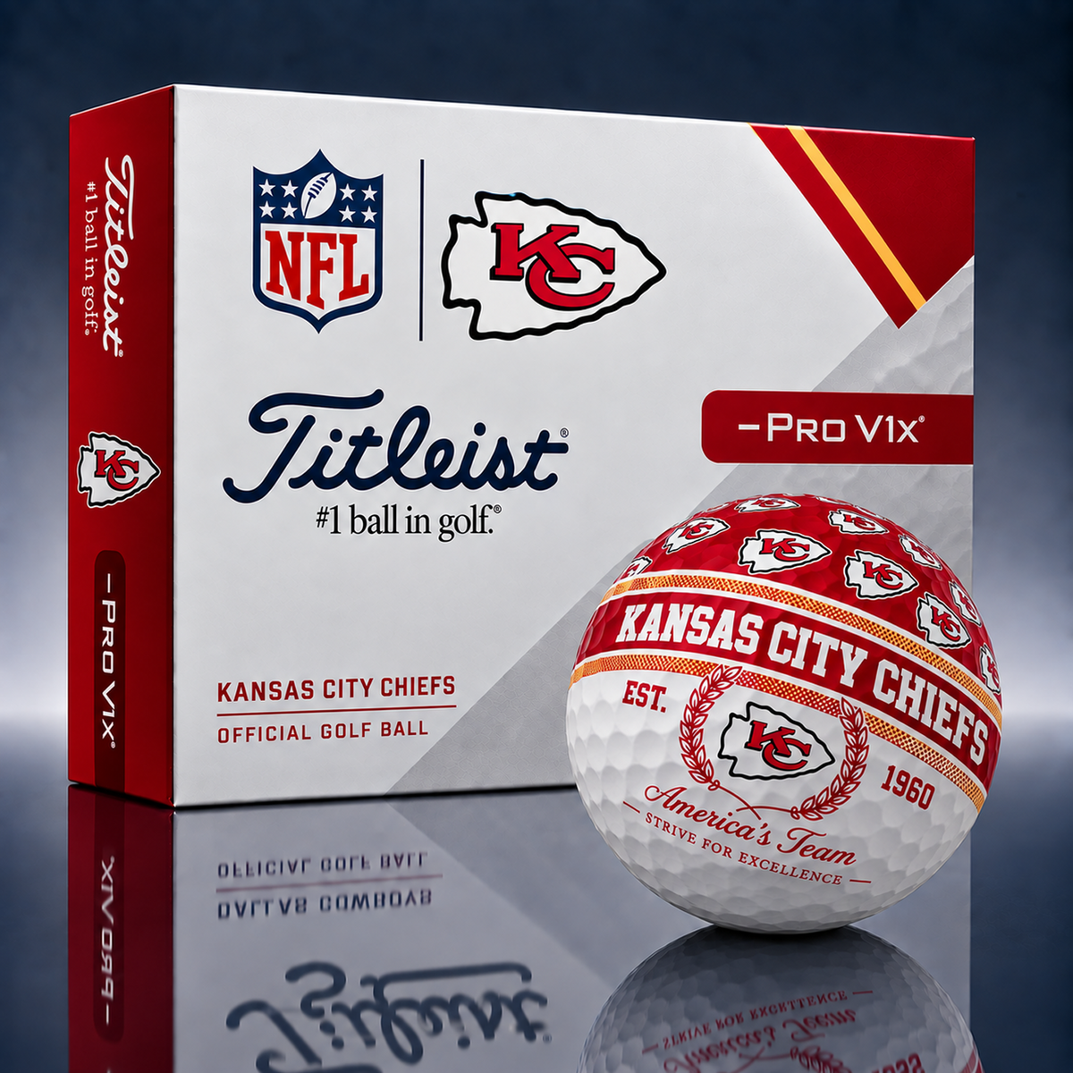 Titleist X Premium NFL KC PERSONALIZED GOLF BALL LIMITED EDITION  V5