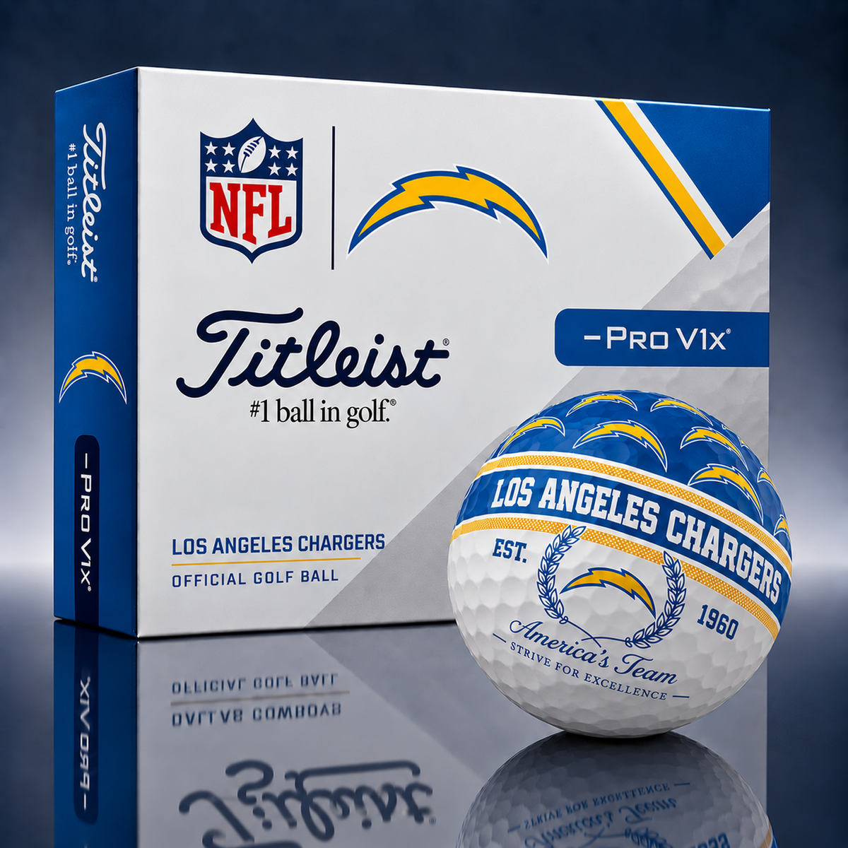 Titleist X Premium NFL LAC PERSONALIZED GOLF BALL LIMITED EDITION  V5