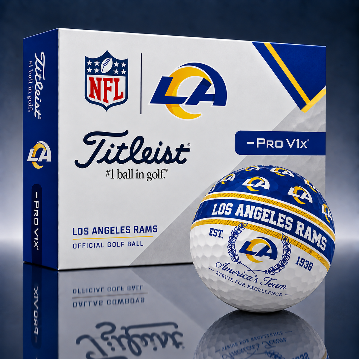 Titleist X Premium NFL LAR PERSONALIZED GOLF BALL LIMITED EDITION  V5