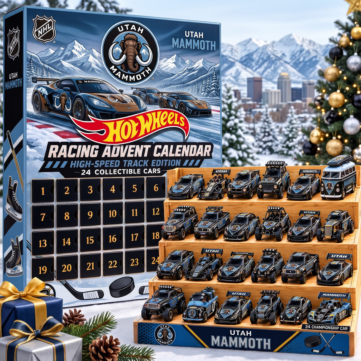 UTM X 1-of-1 Custom NHL Racing Advent Calendar 24 Cars Gift Set
