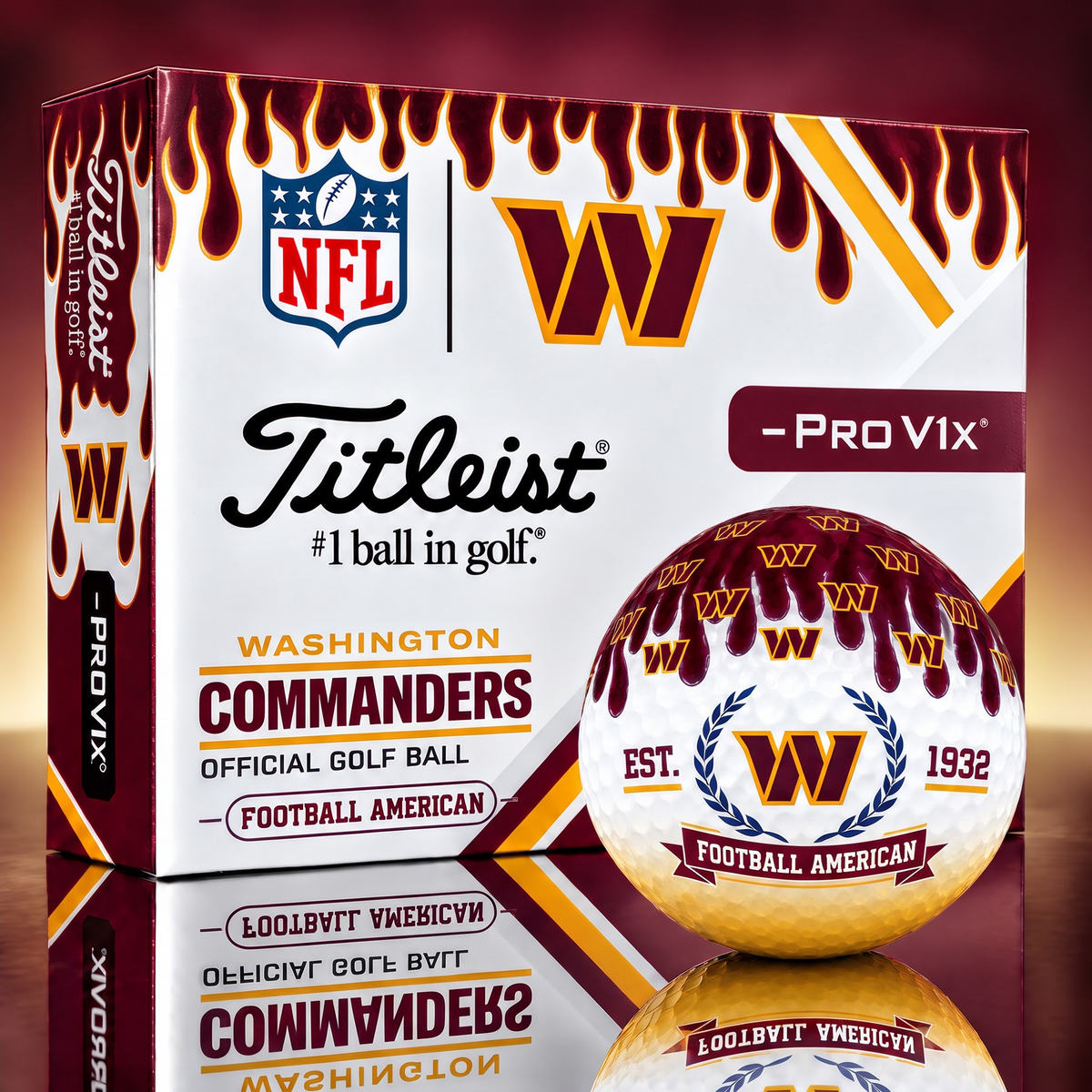 WAS X 1-of-1 Custom NFL Drip Style Golf Balls Gift For Golfer