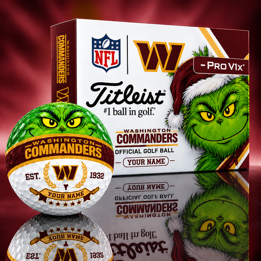 WAS X Custom 1-of-1 NFL Team Grinch Titleist Golf Balls Set