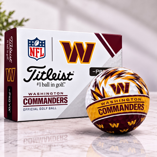 WAS X NFL 1-OF-1 IN-HOUSE CRAFTED TITLEIST PRO V1X NFL GOLF BALLS