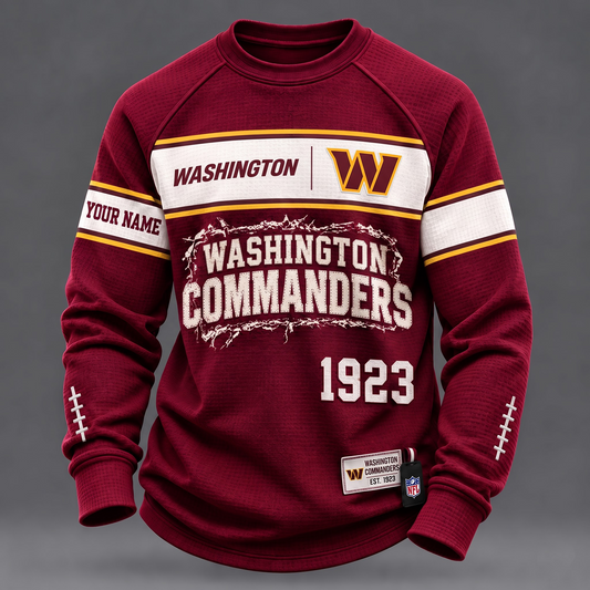 WAS x 1-of-1 Custom NFL Personalized Distressed Long Sleeve Shirt