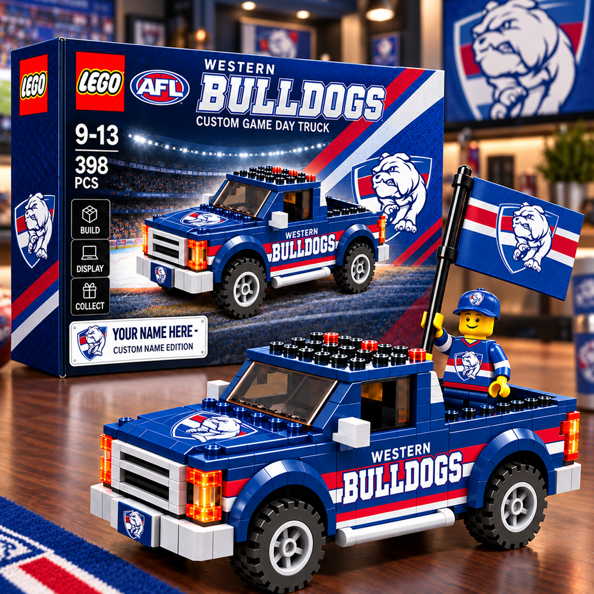 WB x AFL Building Blocks Truck Toy Set V2
