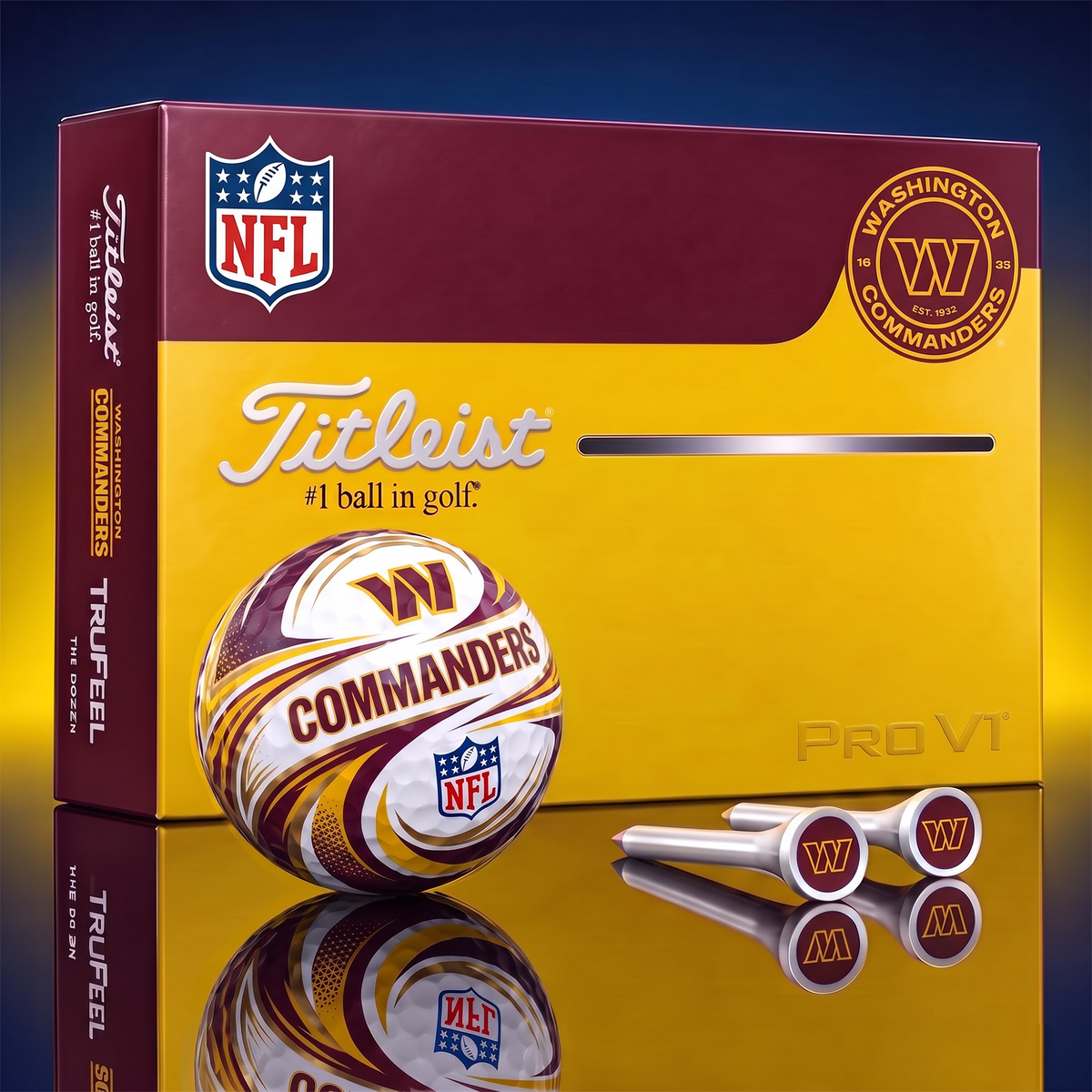 WC x 1-of-1 Custom NFL Golf Balls And Tees Gift Set