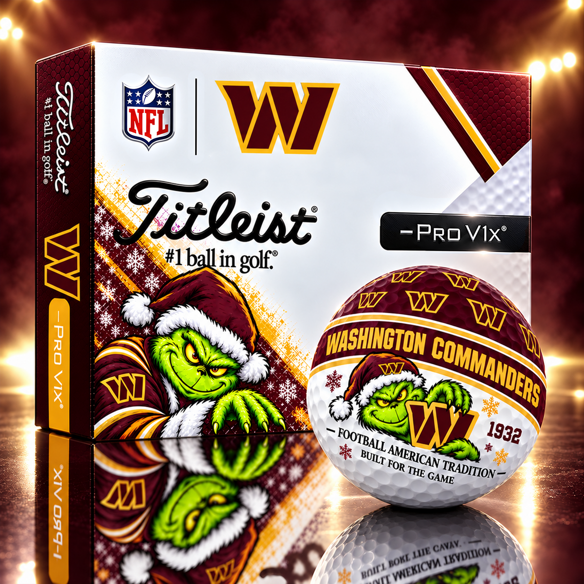 WC x NFL 1-OF-1 IN-HOUSE CRAFTED TITLEIST PRO V1X GOLF BALLS