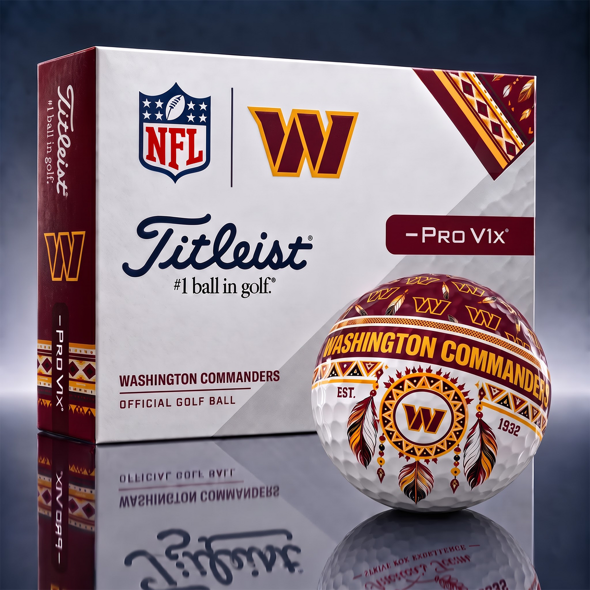 WC x NFL 1-OF-1 IN-HOUSE CRAFTED TITLEIST PRO V1X NFL NATIVE HERITAGE GOLF BALLS