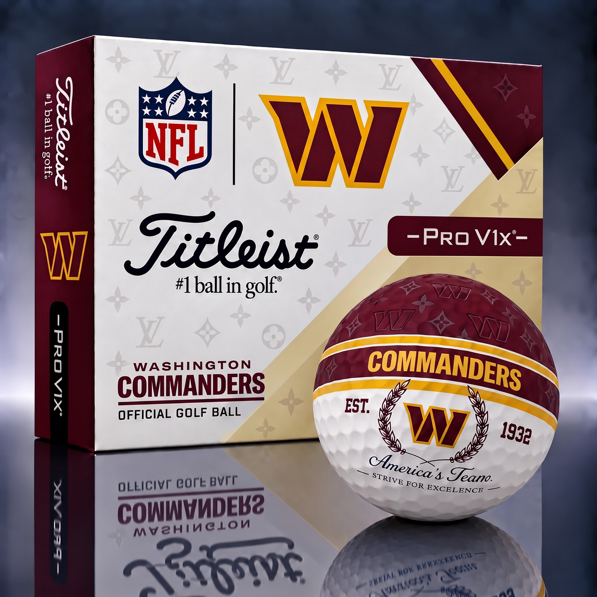 WC x NFL Custom LV x Titleist Pro V1 Golf Balls Set