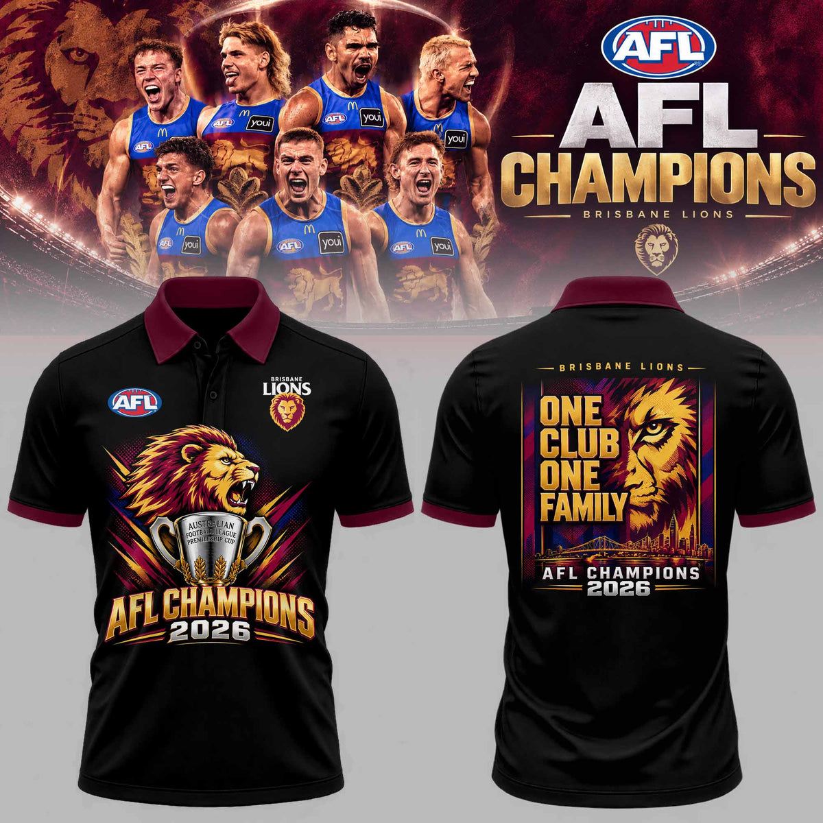 PREMIUM AFL X BL THANK FOR MEMORIES CHAMPIONSHIPÂ POLO SHIRT V04 LIMITED EDITION NDT VHM 2026